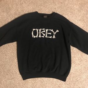 OBEY bones graphic womens crew neck sweatshirt